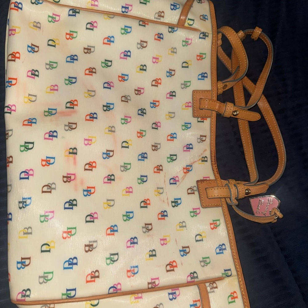 Dooney & Bourke Cream Multicolor Logo Tote
